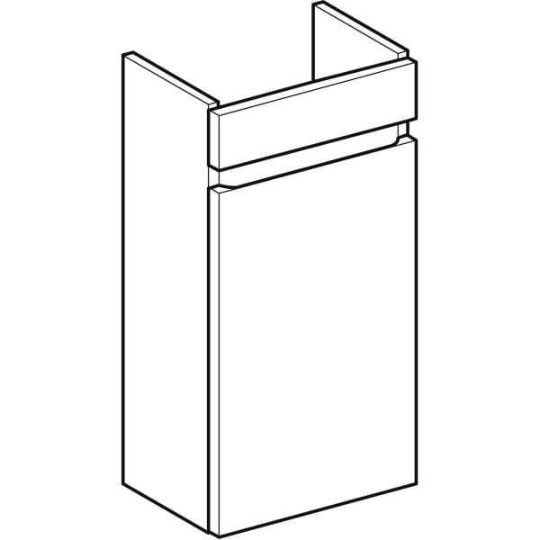 Renova Plan Unterschrank für Handwaschbecken, mit einer Tür, verkürzte Ausladung: 31.4x60.5x22cm, Breite Waschtisch=36cm, Nussbaum hickory hell