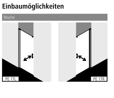 Kermi Duschtür Pendeltür 1-flügelig links für Nische „PEGA“ Glas SR Arena C, BV: 830 - 855 mm WE: 830 - 855 mm H: 2000 mm