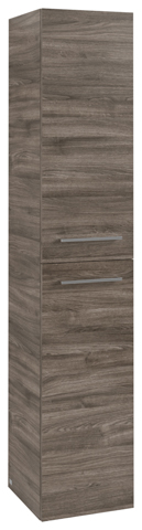 Villeroy & Boch Hochschrank „Avento“ 35 × 176 × 37,2 × 37,2 cm in Stone Oak, Anschlag rechts, Soft Closing, 2 Türen