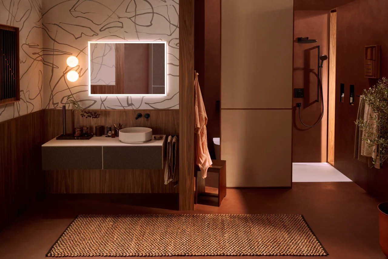 Hansgrohe Finoris Einhebel-Waschtischmischer Unterputz, mattschwarz, Ausladung 228 mm, Laminarstrahl, Keramikmischsystem