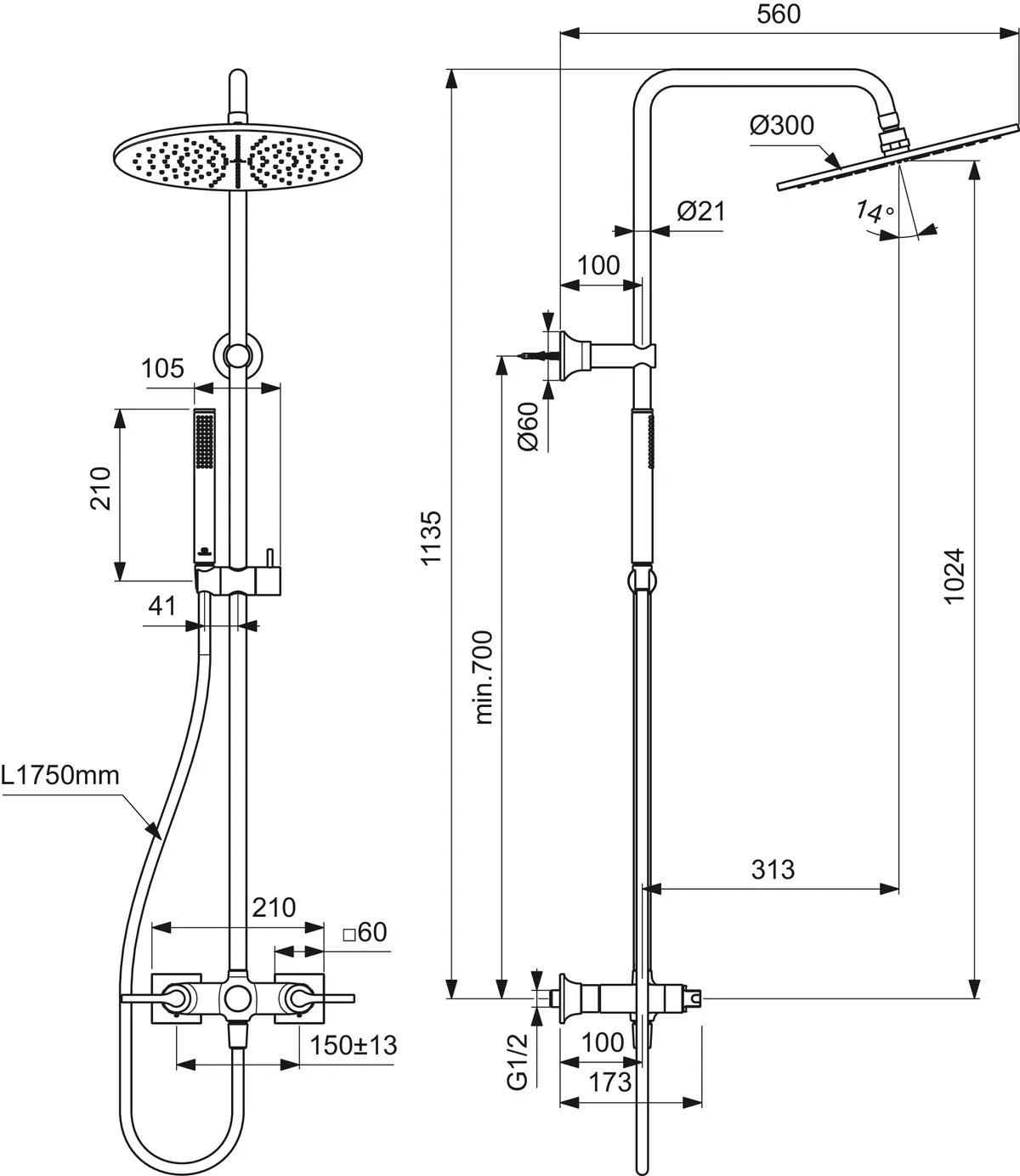 Ideal Standard Duschsystem Joy Neo mit Hebelgriffen Chrom Ideal Standard Duschsystem Joy Neo mit Hebelgriffen Chrom