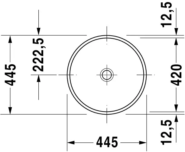 Einbauwaschtisch Architec 420 mm EB v.u.,o.ÜL,o.HLB,u.glasiert,weiß