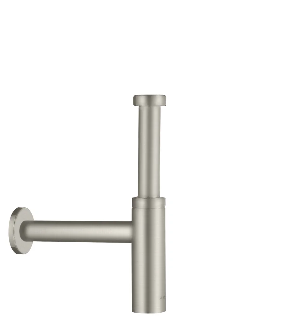Hansgrohe AXOR Design Siphon Flowstar S Edelstahl Optic, Verstellweg 60–165 mm, Wandabstand 330 mm, Stauwasserhöhe 75 mm, Anschluss G 11/4