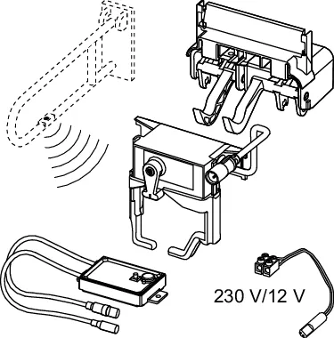 TECEplanus WC-Fernauslösung Funk für Stützklappgriffe, 230/12 V-Netz