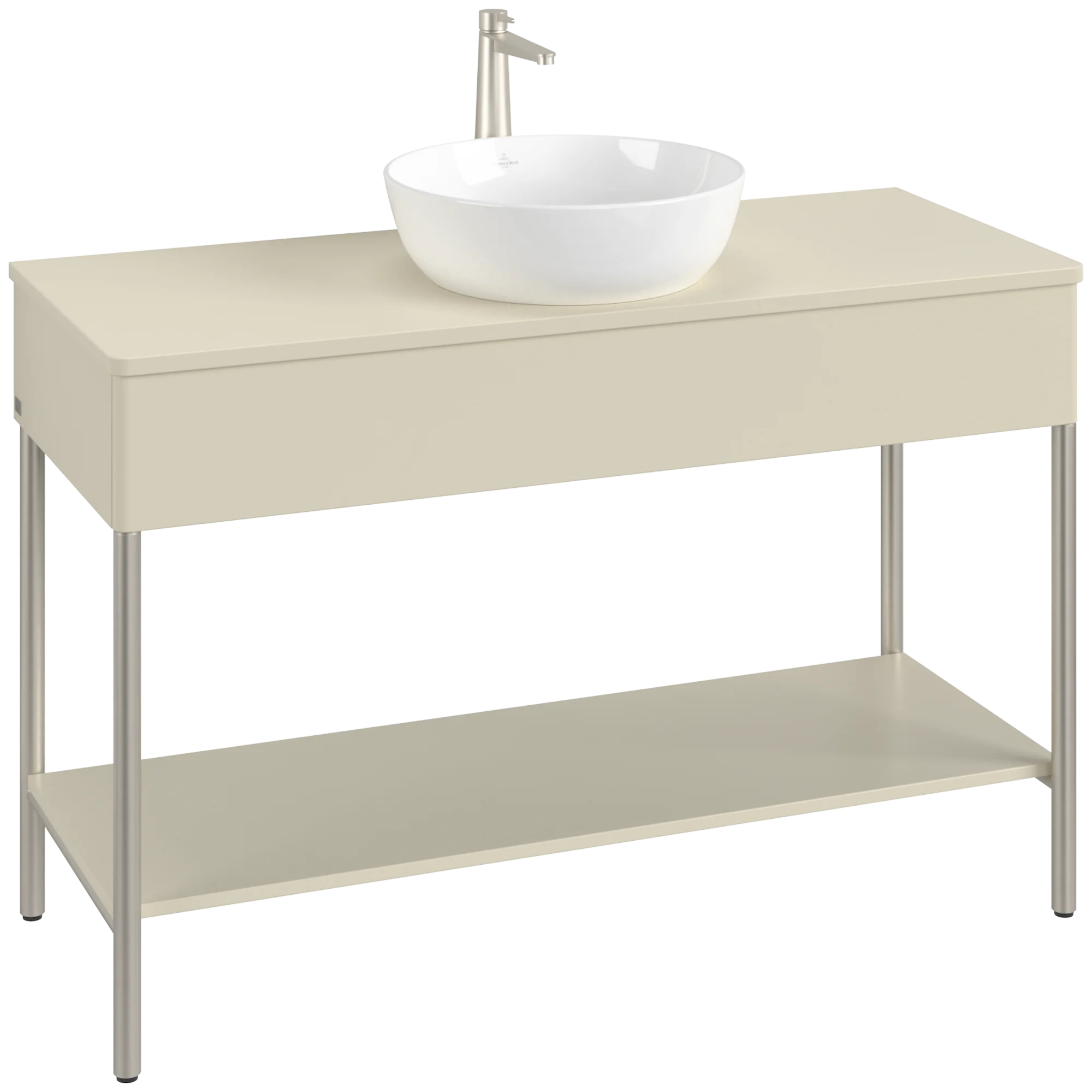 Villeroy & Boch Waschbeckenunterschrank Artis K65050, Silk Grey Matt Lacquer, 1.200 x 782 x 500 mm, Push-to-open Funktion, mit Metallgestell Villeroy & Boch Waschbeckenunterschrank Artis K65050, Silk Grey Matt Lacquer, 1.200 x 782 x 500 mm, Push-to-open Funktion, mit Metallgestell