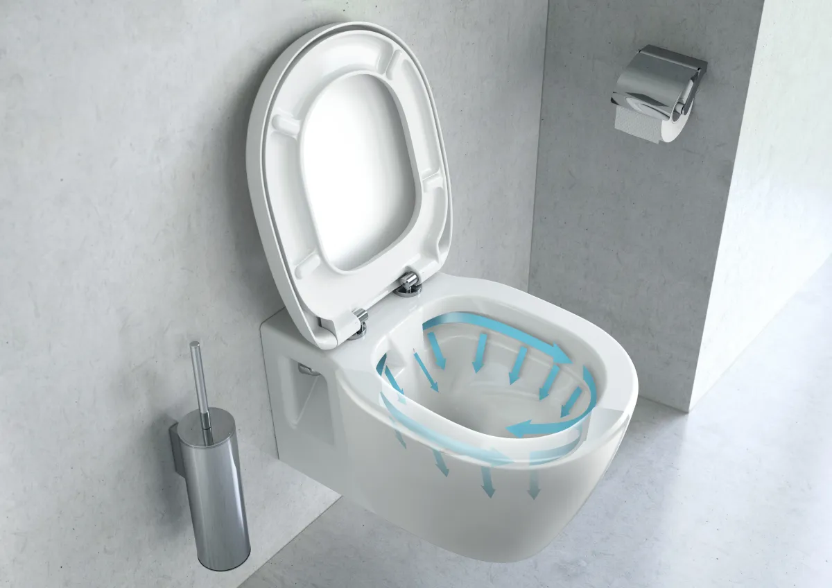 Set WC mit WC-Sitz Softclose spülrandlos „Connect“ 360 × 340 × 540 mm