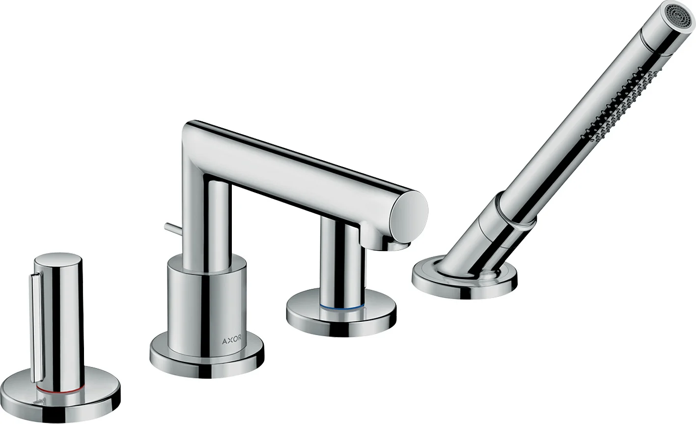 Hansgrohe AXOR Uno 4-Loch Wannenrandarmatur mit Zerogriffen, Chrom, Ausladung 152 mm