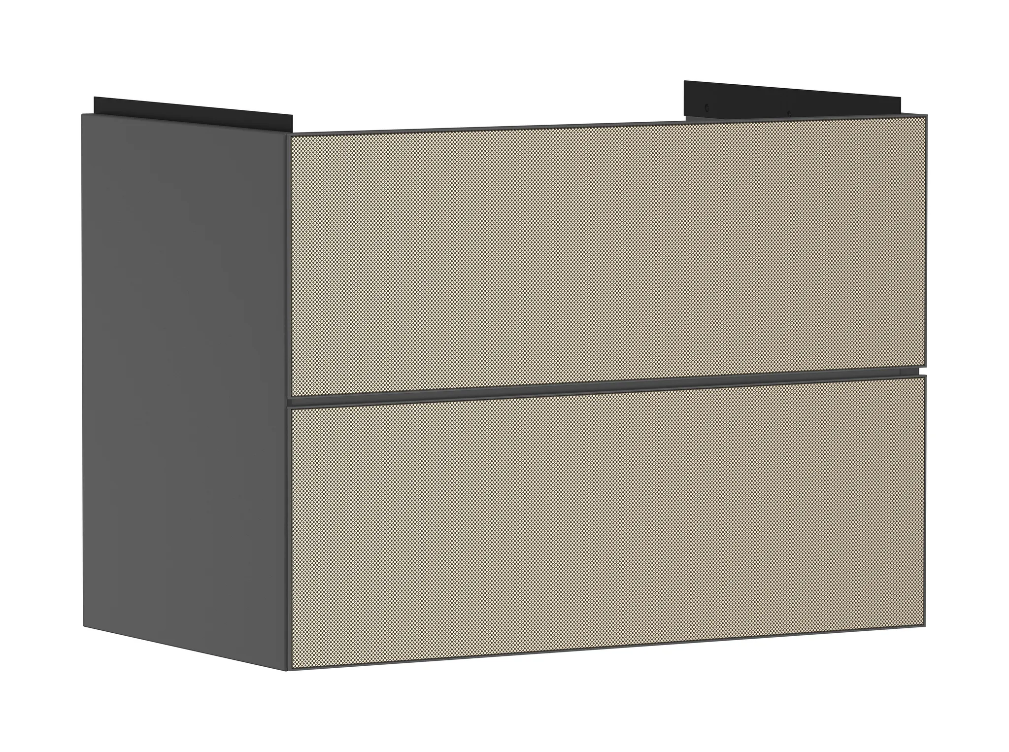 Xevolos E Waschtischunterschrank Schiefergrau Matt 780/475 mit 2 Schubkästen für Waschtisch Bronze Struktur