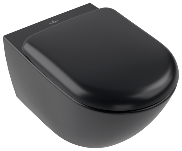 WC „Antao“ 37 × 35,5 × 56 cm in Pure Black mit CeramicPlus, ohne Spülrand