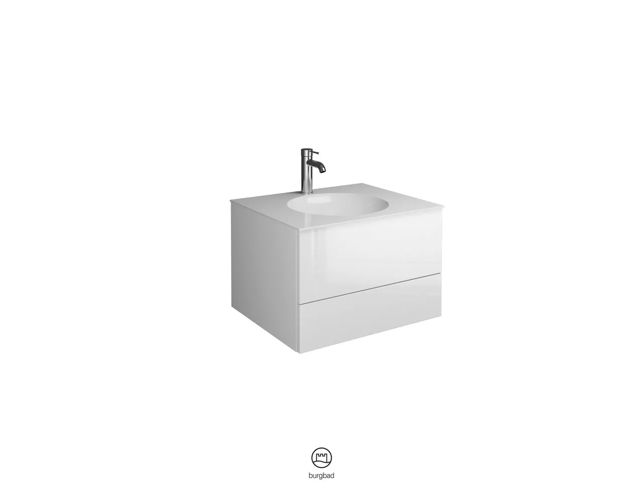 burgbad Coco HGL Waschtisch Set SFHR060 Mineralguss 505x606x406
