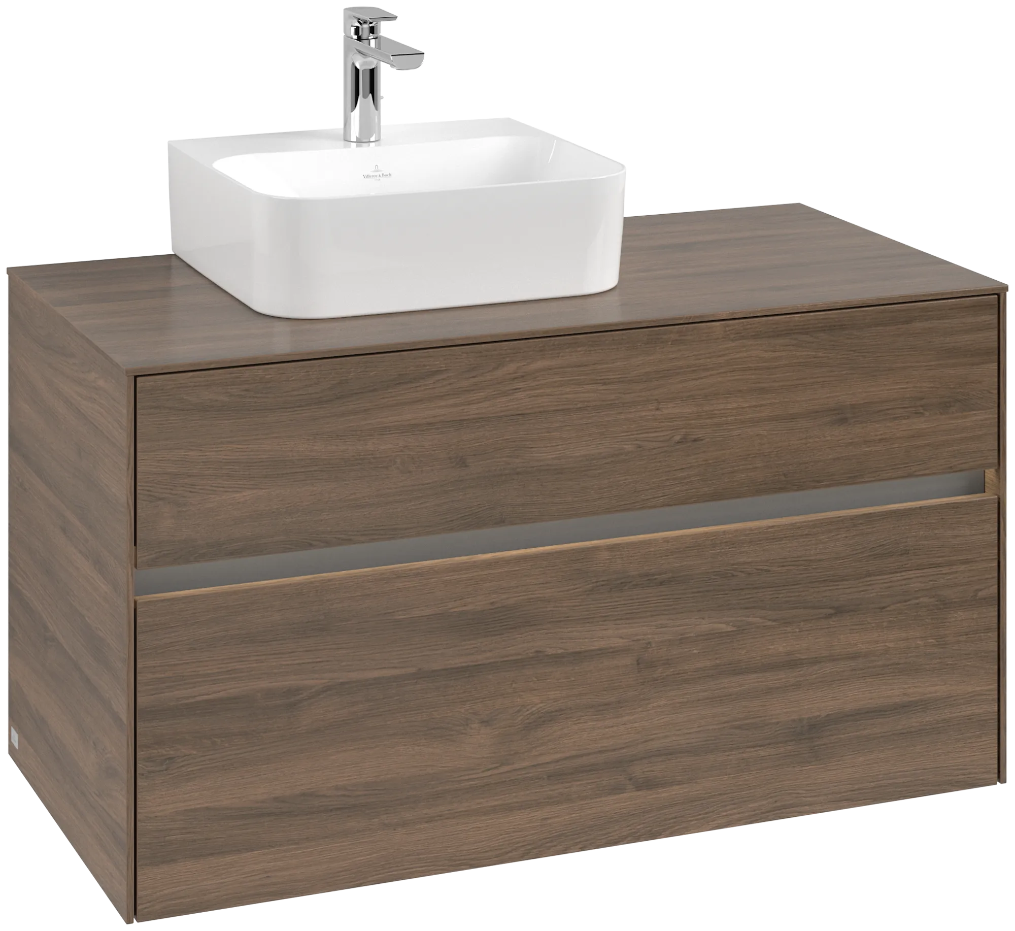 Villeroy & Boch Waschtischunterschrank „Collaro“ 1000 × 548 × 500 mm Arizona Oak, mit Beleuchtung, für Becken links Villeroy & Boch Waschtischunterschrank „Collaro“ 1000 × 548 × 500 mm Arizona Oak, mit Beleuchtung, für Becken links