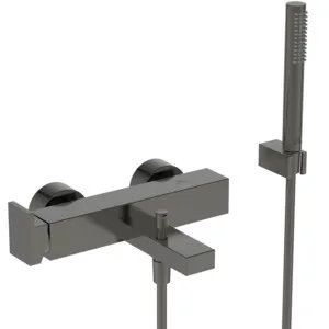 Ideal Standard Badearmatur Aufputz Extra Ausladung 188mm mit Stab-Handbrause Magnetic Grey