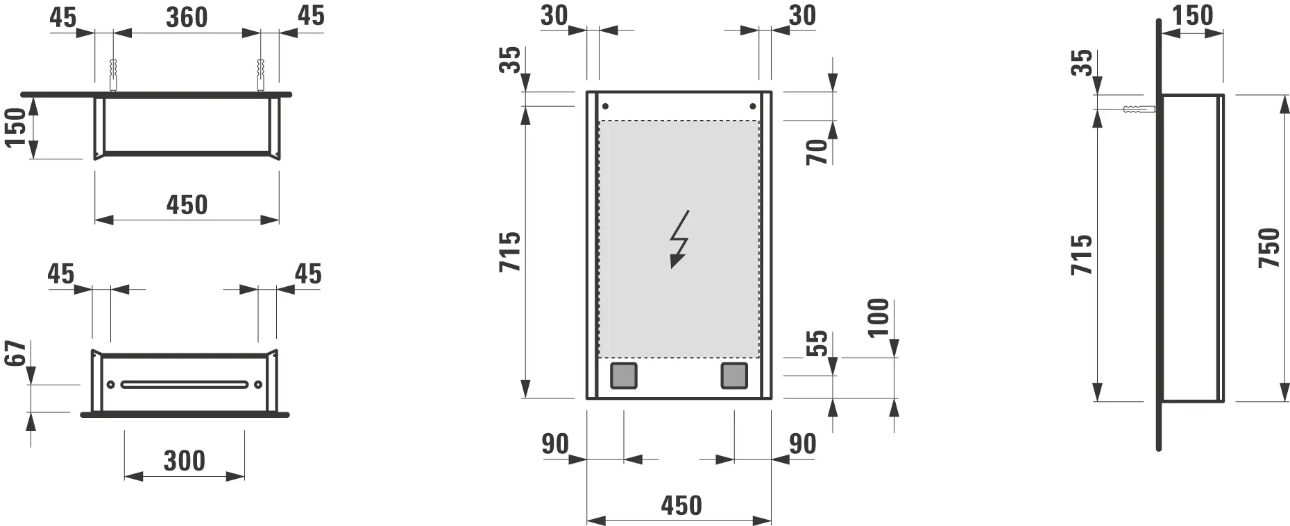 Laufen Spiegelschrank FRAME 25 LED-Beleuchtung vertikal Sensor-Schalter mit Ambientelicht unten 750x450 1 Tür Scharnier links verspiegelt Laufen Spiegelschrank FRAME 25 LED-Beleuchtung vertikal Sensor-Schalter mit Ambientelicht unten 750x450 1 Tür Scharnier links verspiegelt