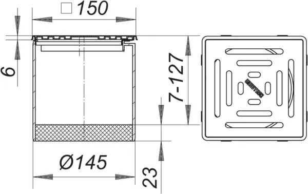 Aufsatz VEC 15, seitenverstellbar, 150 x 150 mm Aufsatz VEC 15, seitenverstellbar, 150 x 150 mm