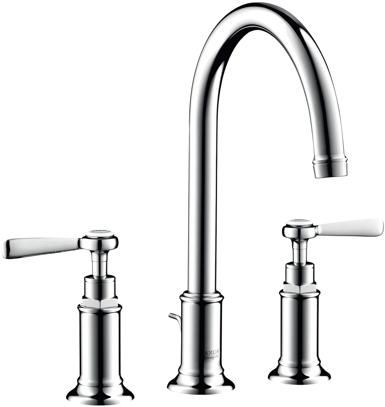 Hansgrohe AXOR Montreux 3-Loch Waschtischarmatur mit Hebelgriff in Chrom, Ausladung 175 mm, ComfortZone 180, Laminarstrahl, max. Durchfluss 5 l/min