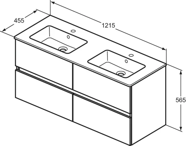 Möbelpaket Eurovit+ mit Waschtisch 121cm Weiß und Unterschrank 120cm 4 Auszüge Hochglanz grau lackiert