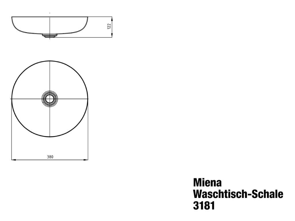 „Miena“ Waschtisch-Schale ⌀ 38 cm inkl. Perl-Effekt in alpinweiß matt, 
