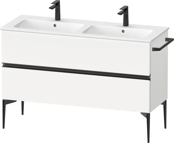 Duravit Waschtischunterschrank „Sivida“ 128 × 59,1 × 47,7 cm Front- & Korpusfarbe: Weiß Matt / Grifffarbe: Diamantschwarz / Größe: 128 × 47,7 × 59,1 cm Duravit Waschtischunterschrank „Sivida“ 128 × 59,1 × 47,7 cm Front- & Korpusfarbe: Weiß Matt / Grifffarbe: Diamantschwarz / Größe: 128 × 47,7 × 59,1 cm