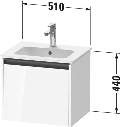 Duravit Waschtischunterschrank wandhängend „Ketho.2“ 51 × 44 × 42 cm in Betongrau Matt