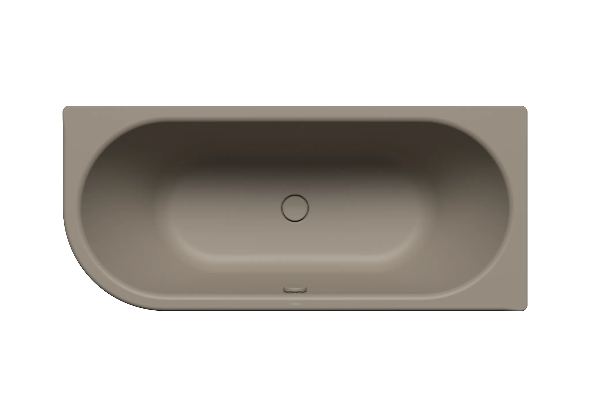 Kaldewei Badewanne „Centro Duo 1“ eck, asymmetrisch rechteck 180 × 80 cm, links mit Überlaufbohrung, in warm grey 60