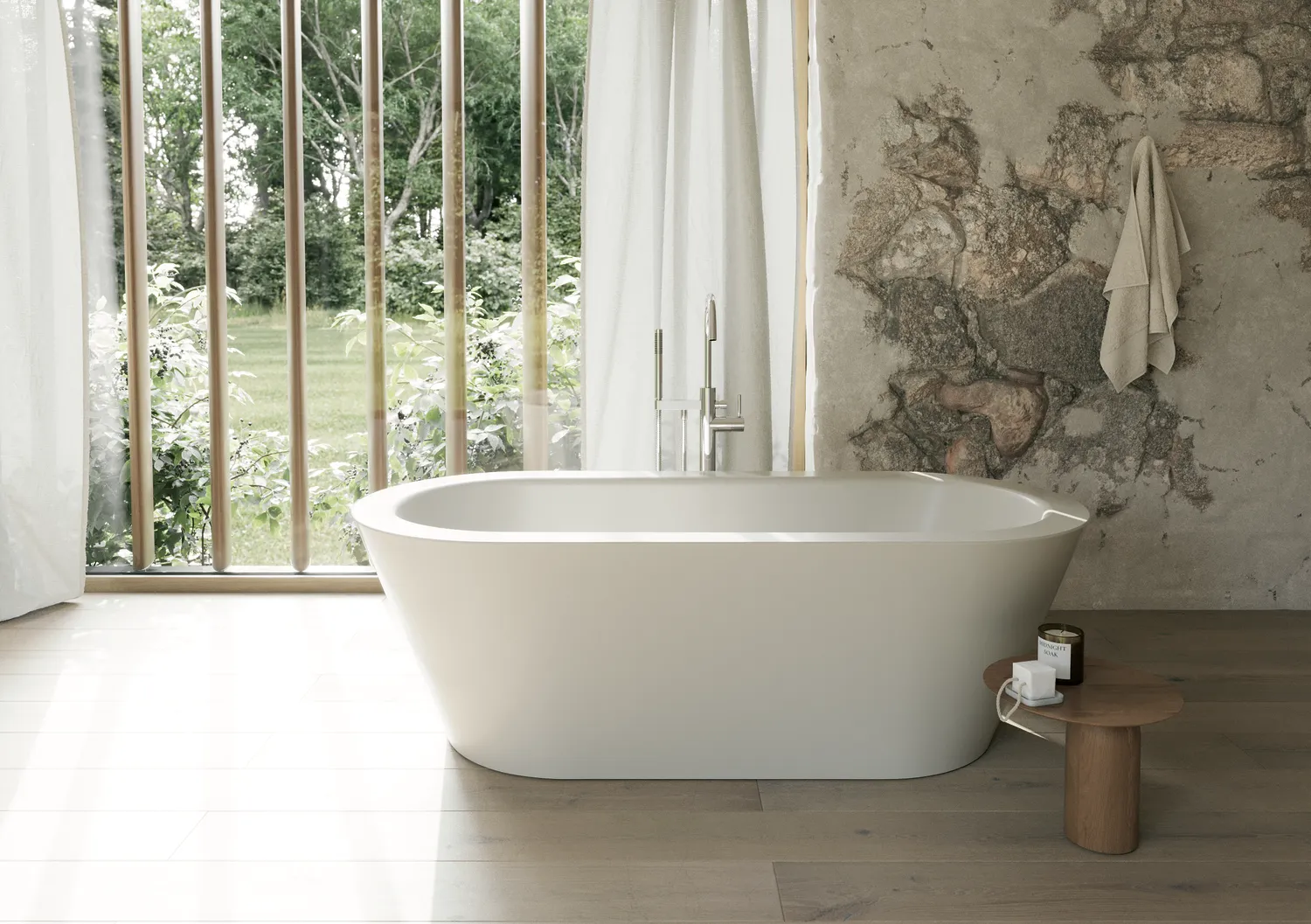 Bette BetteSilhouette Badewanne Oval Starlet Beige 1750x800x575 mm freistehend 2-Sitzer glasierter Titan-Stahl