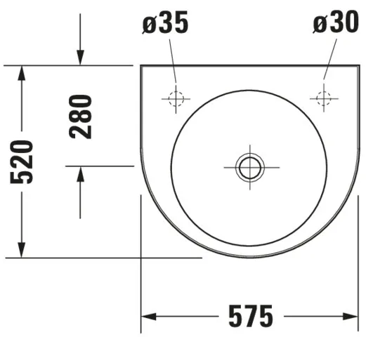 Waschtisch Architec 575 mm ohneÜL, mitHLB, HL links, weiß