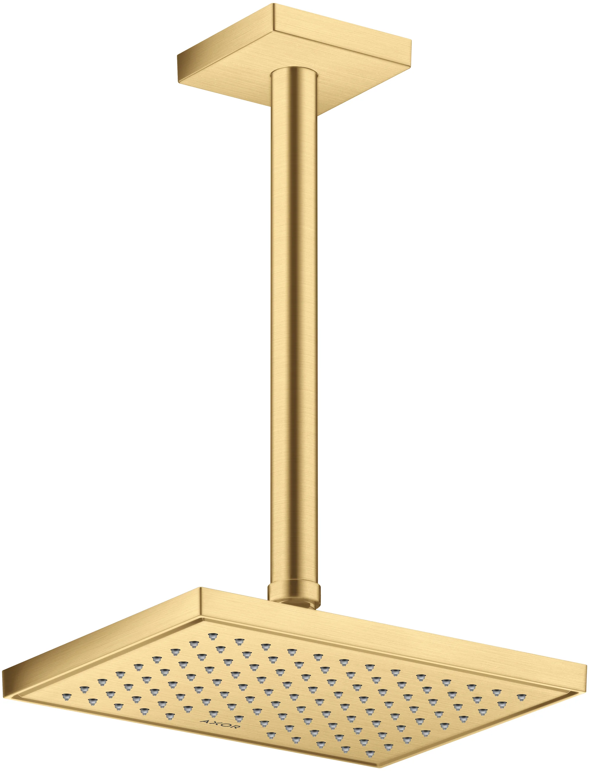 Hansgrohe AXOR ShowerSolutions Kopfbrause 1jet EcoSmart Brushed Gold Optic 245 x 185 mm verstellbarer Winkel abnehmbar für Decken- oder Wandmontage G 1/2