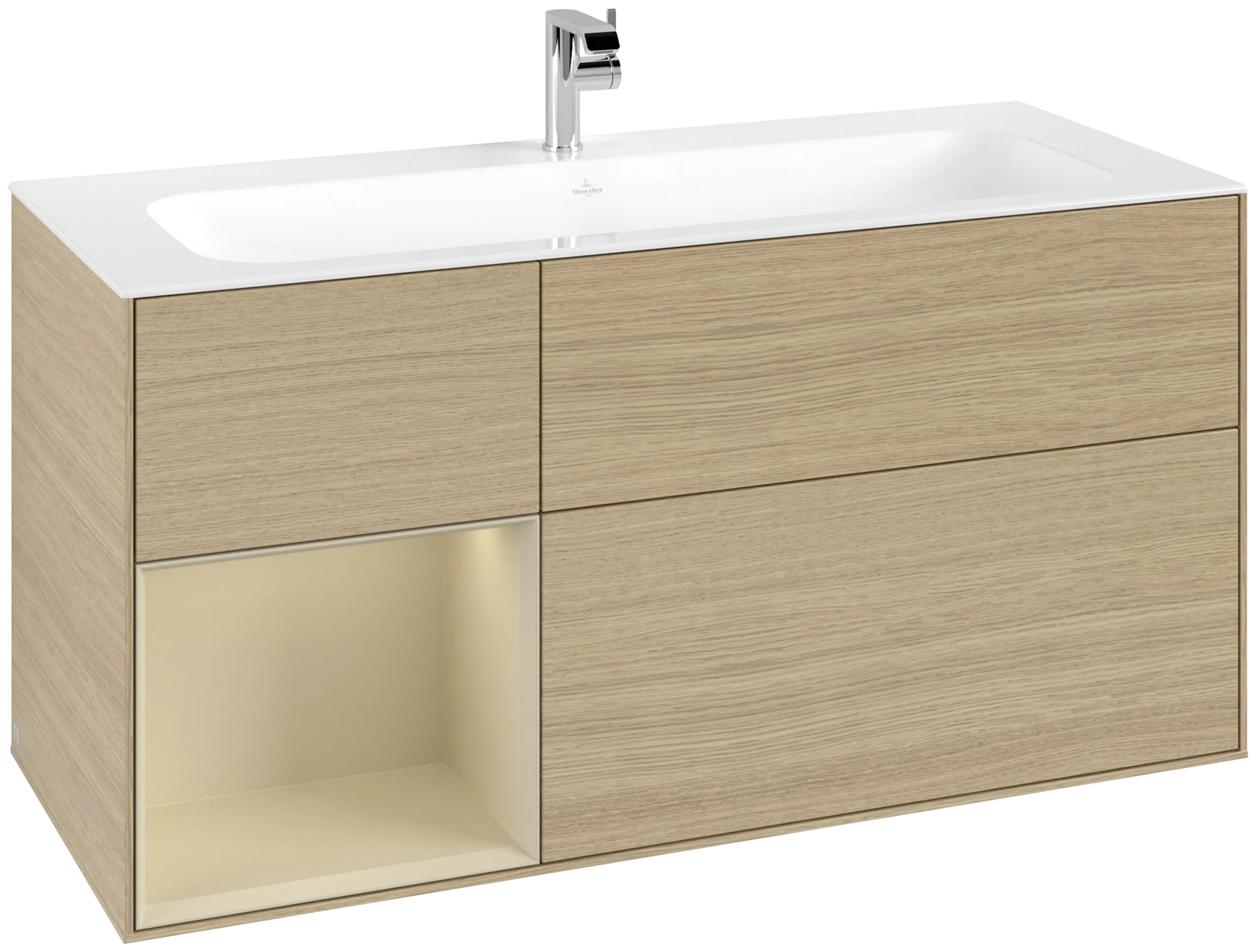 Villeroy & Boch Waschtischunterschrank „Finion“ für Schrankwaschtisch 1196 × 591 × 498 mm Oak Veneer, für Becken mittig Villeroy & Boch Waschtischunterschrank „Finion“ für Schrankwaschtisch 1196 × 591 × 498 mm Oak Veneer, für Becken mittig