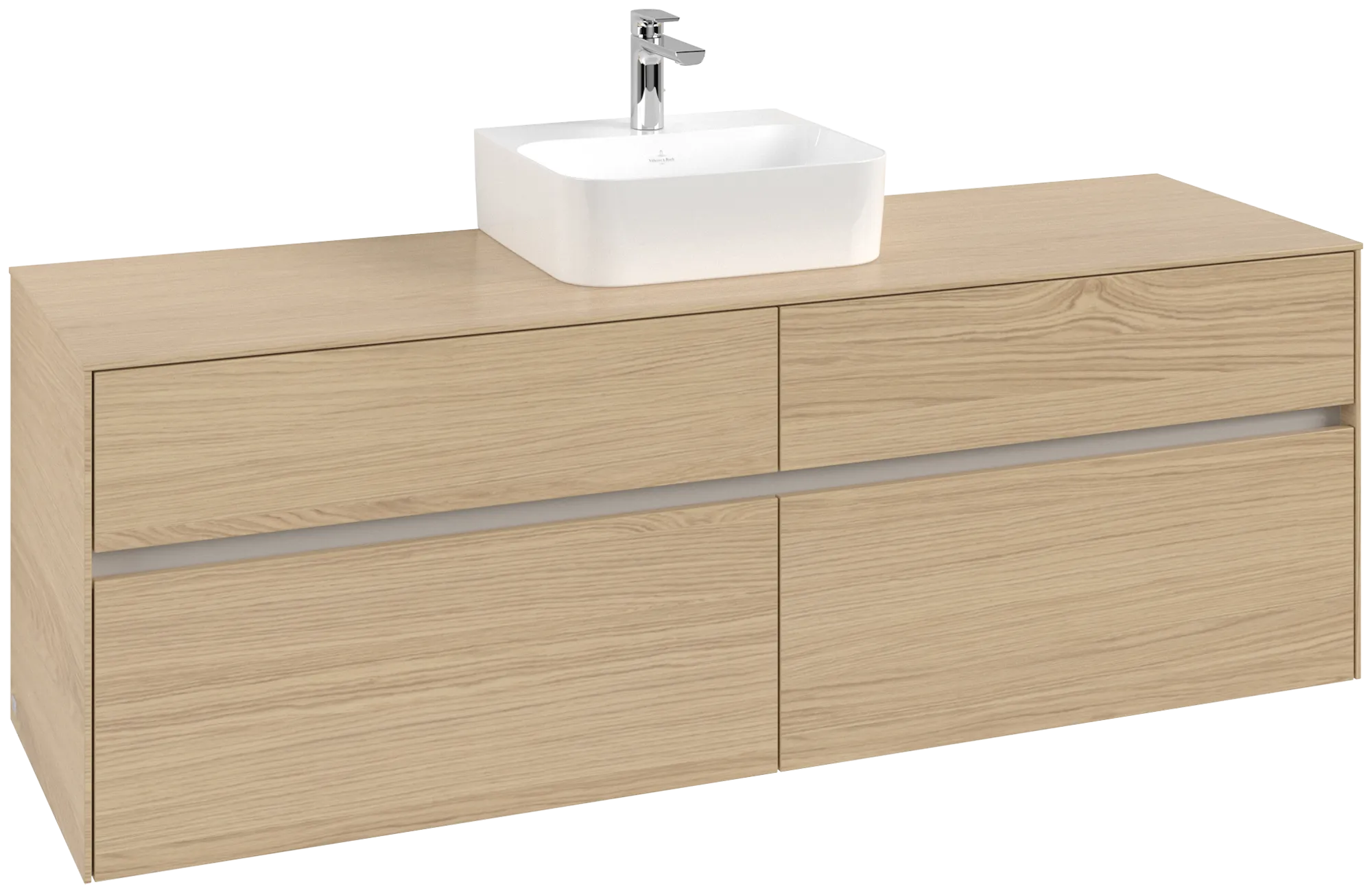 Villeroy & Boch Waschtischunterschrank „Collaro“ 1600 × 548 × 500 mm Nordic Oak, ohne Beleuchtung, für Becken mittig Villeroy & Boch Waschtischunterschrank „Collaro“ 1600 × 548 × 500 mm Nordic Oak, ohne Beleuchtung, für Becken mittig
