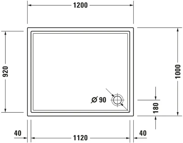 Duravit rechteck Duschwanne „Starck Slimline“ 120 × 100 cm 