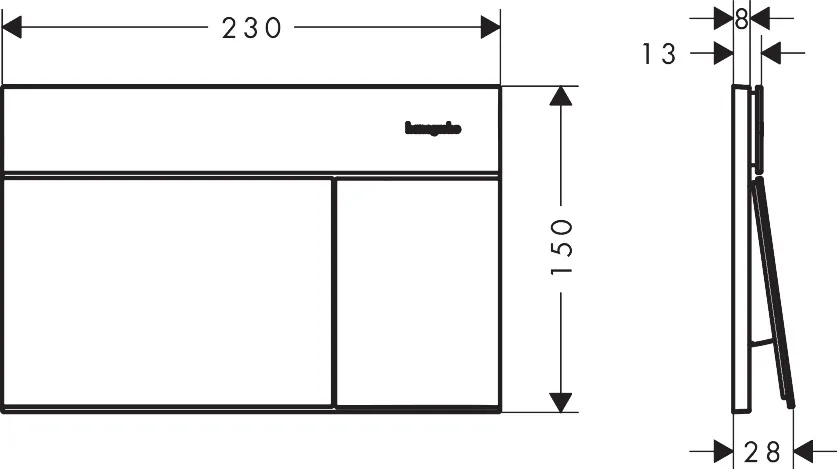 iFrame Element E Betätigungsplatte für 2-Mengen-Spülung, Chrom