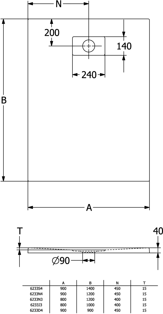 Villeroy & Boch quadrat Duschwanne „Le Valence“ für Aufsatz bzw. flächenbündigen Einbau 90 × 90 cm