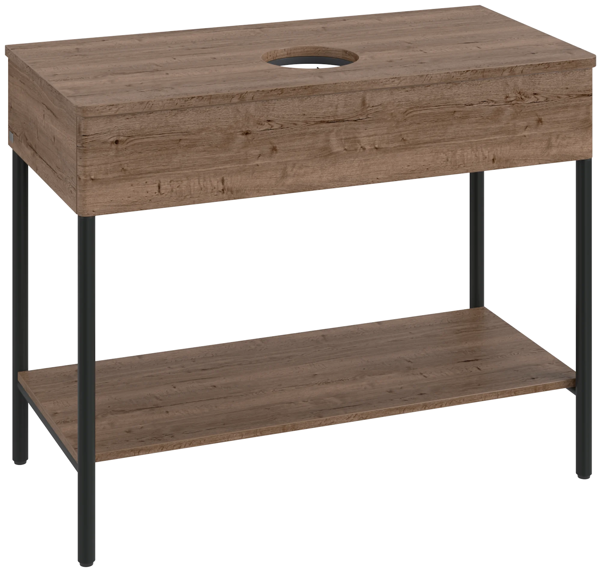 Villeroy & Boch Waschbeckenunterschrank Artis, Eckig, Tobacco Oak, 1000x782x500mm, mit Metallgestell und Beleuchtung Villeroy & Boch Waschbeckenunterschrank Artis, Eckig, Tobacco Oak, 1000x782x500mm, mit Metallgestell und Beleuchtung