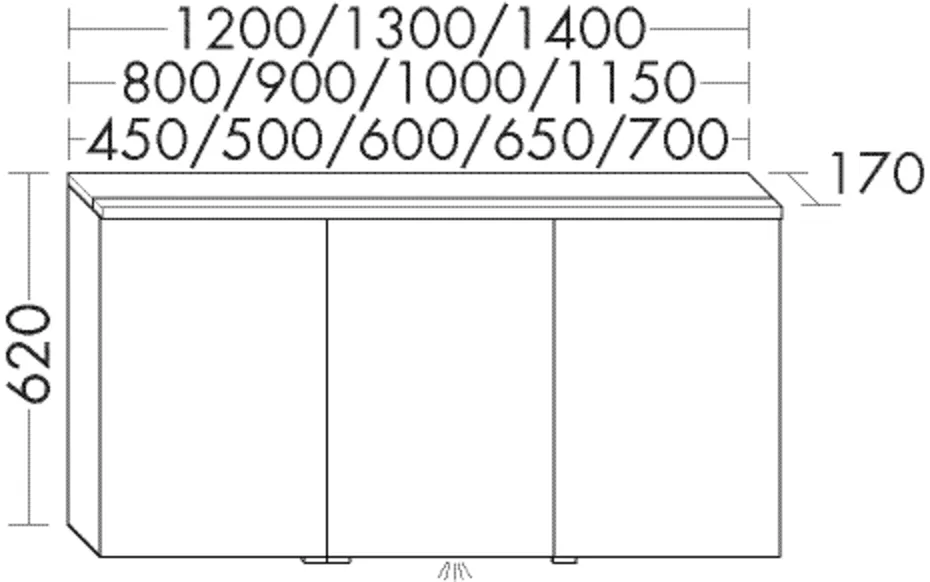 Spiegelschrank Sys30 von burgbad - beidseitig verspiegelt, LED-Aufsatzleuchte 4200 K, Schalter-Steckdosenelement, Glaseinlegeböden, LED-Waschtischbeleuchtung 5 W, IP24, 170x450x620 mm
