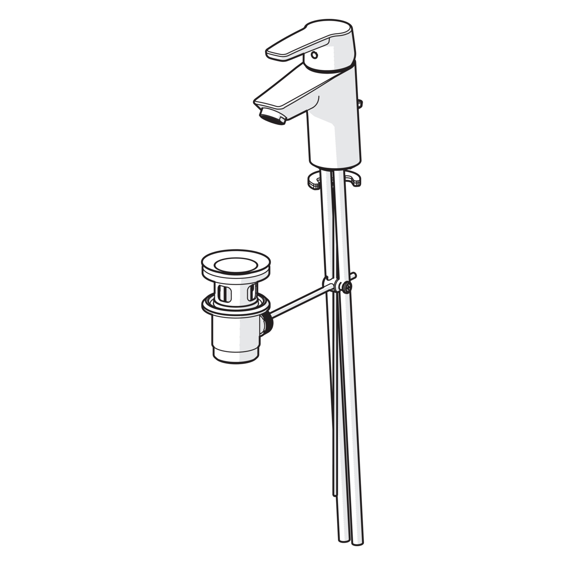 Einhand-Waschtischarmatur „Polo“ Ausladung 103 mm in Chrom Einhand-Waschtischarmatur „Polo“ Ausladung 103 mm in Chrom
