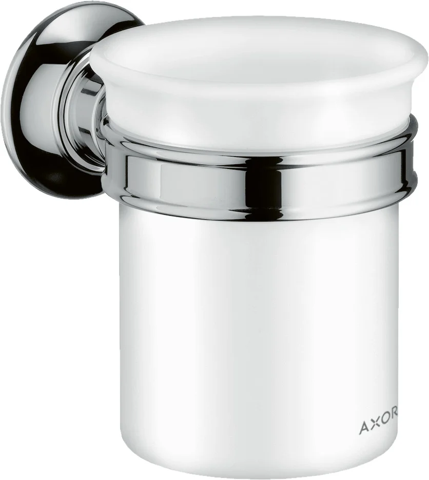 Hansgrohe AXOR Montreux Zahnglas mit Halter, Chrom, Wandmontage, Bohrloch Ø 6 mm, Bohrabstand 35 mm Hansgrohe AXOR Montreux Zahnglas mit Halter, Chrom, Wandmontage, Bohrloch Ø 6 mm, Bohrabstand 35 mm