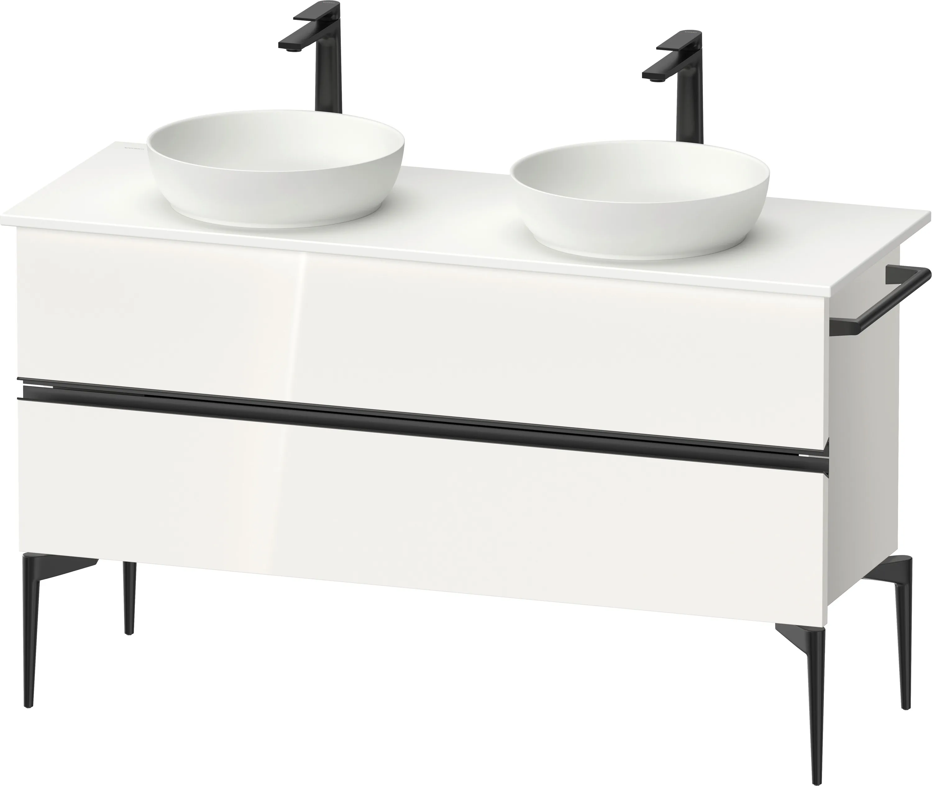 Duravit Waschtischunterschrank „Sivida“ 131,5 × 54,8 × 47,5 cm Weiß Hochglanz
