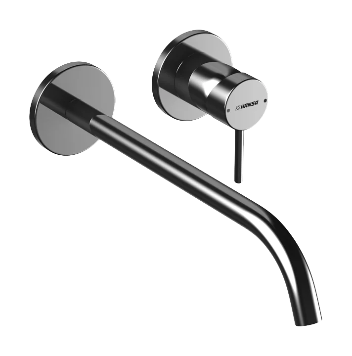 HansaPUBLIC Waschtischarmatur Hansastela 2021 Einhebelmischer Fertigmontageset für Waschtischbatterie 5795 Rosette rund Ausladung 300 mm Chrom