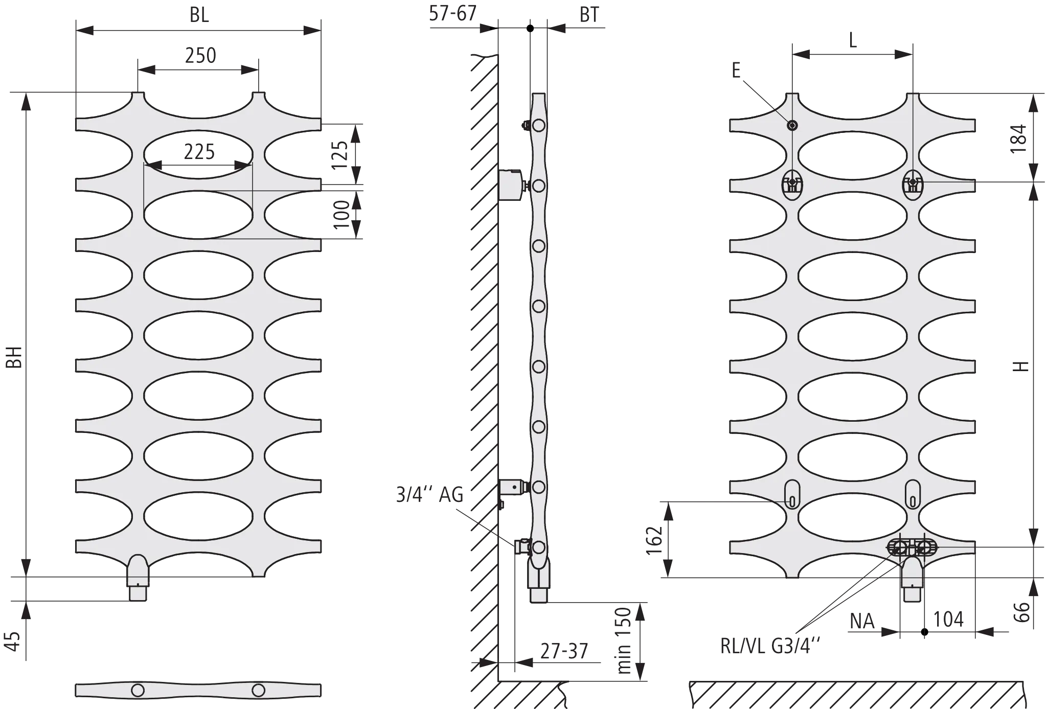 Kermi Design-Heizkörper „Ideos®-V“ 50,8 × 75,8 cm in Weiß