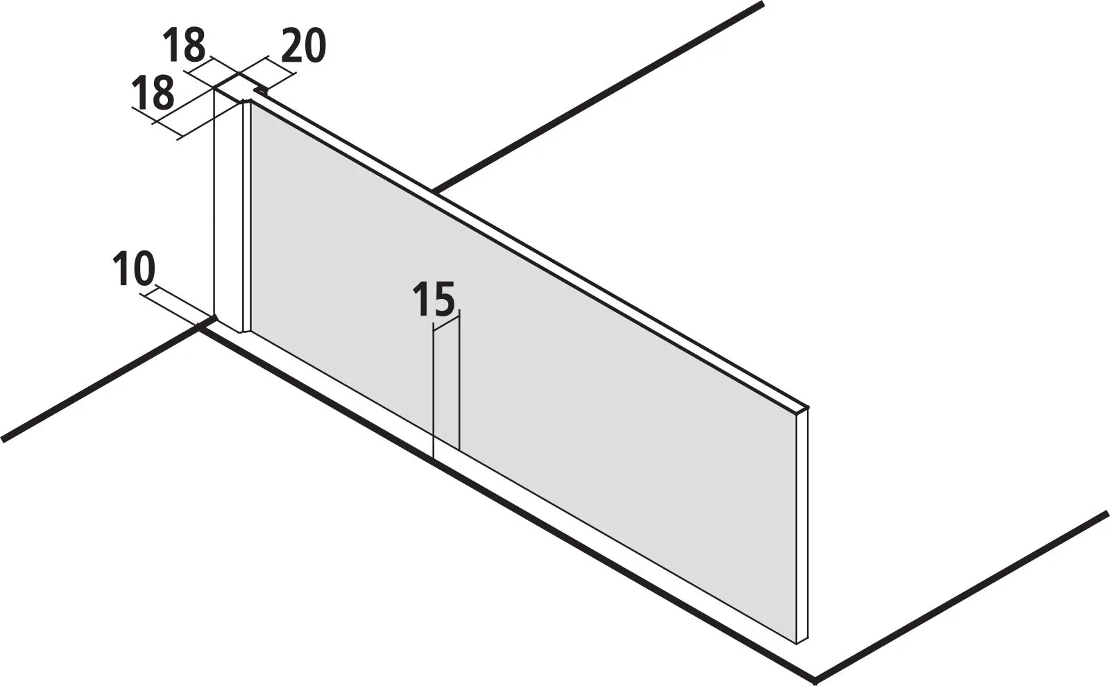 Kermi Duschdesign MENA WALK-IN Wall, H 2000 mm, 800x800 mm, Silber Hochglanz