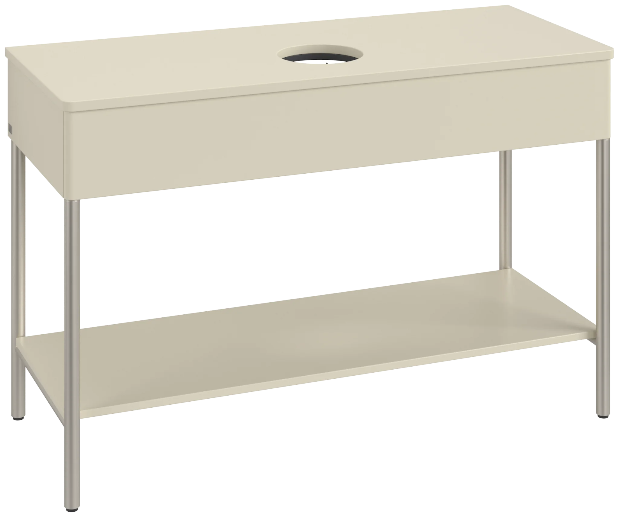 Villeroy & Boch Waschbeckenunterschrank Artis L65010HJ, Silk Grey Matt Lacquer, 1.200 x 782 x 500 mm, mit Metallgestell, Beleuchtung, Push-to-open Funktion, 1 Auszug, Raumsparsiphon