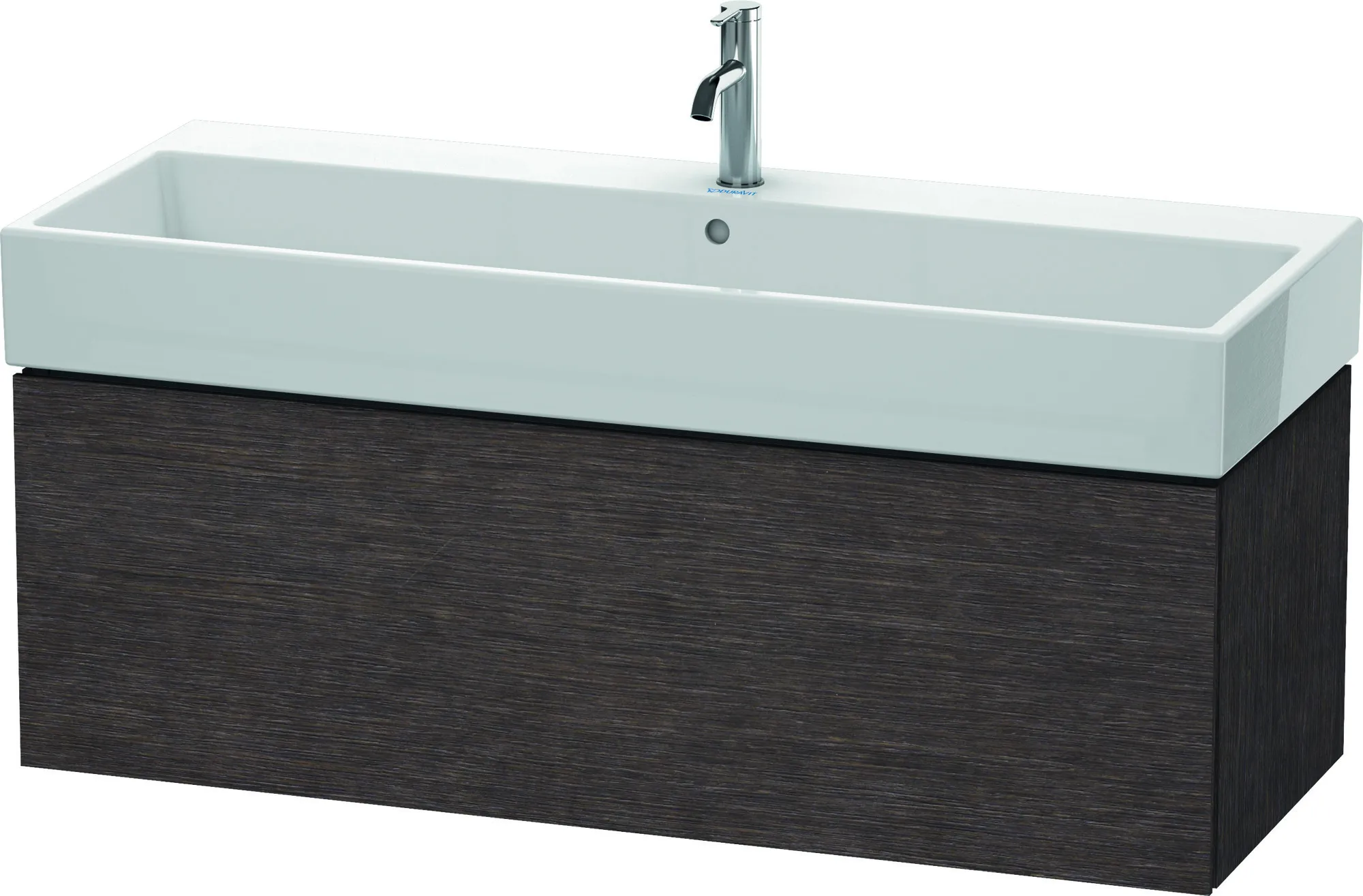 Duravit Waschtischunterschrank wandhängend „L-Cube“ 118,4 × 39,4 × 45,9 cm Eiche Dunkel gebürstet