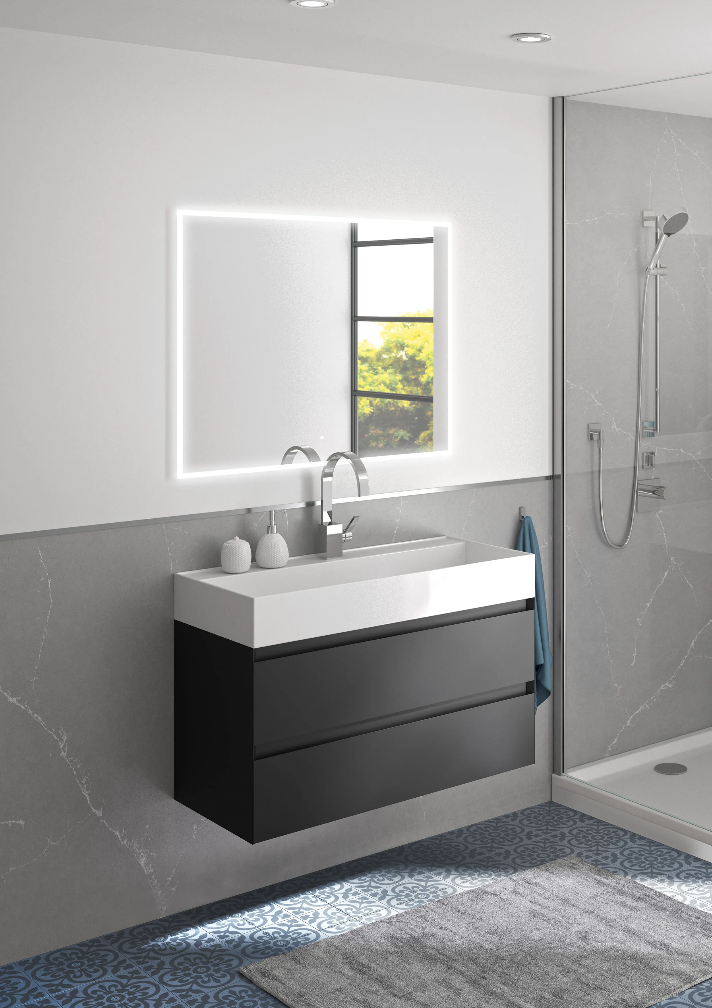 repaBAD Aufsatzwaschtisch „Wien“ 800 × 450 mm in Weiß Matt repaBAD Aufsatzwaschtisch „Wien“ 800 × 450 mm in Weiß Matt