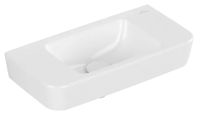 Villeroy & Boch Handwaschbecken „O.novo“ Compact 500 × 250 × 145 mm, für Becken mittig, ohne Hahnlochbohrung