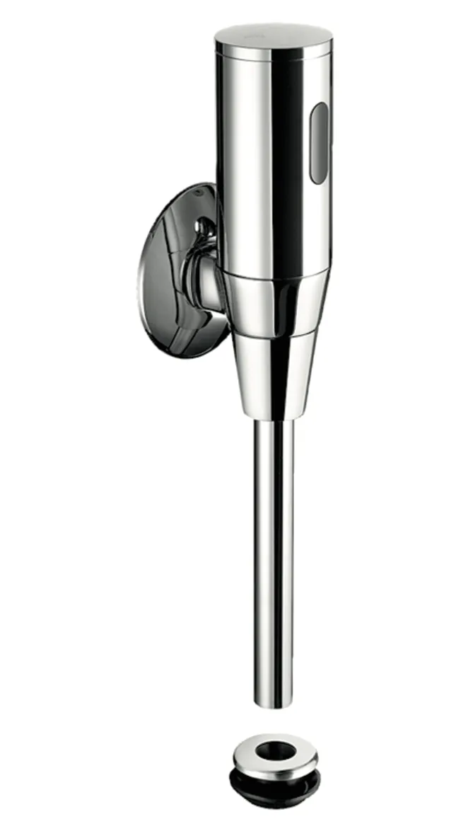 Infrarot-Aufputz-Urinal-Druckspüler TRONIC, DN 15, Aufputz-Urinal-Druckspüler, Vorabsperrung, Spülstrom 0,3 l/s, DN 15 G 1/2 AG, Innenverbinder Ø 43 mm (Spülrohr Ø 18 mm), chrom