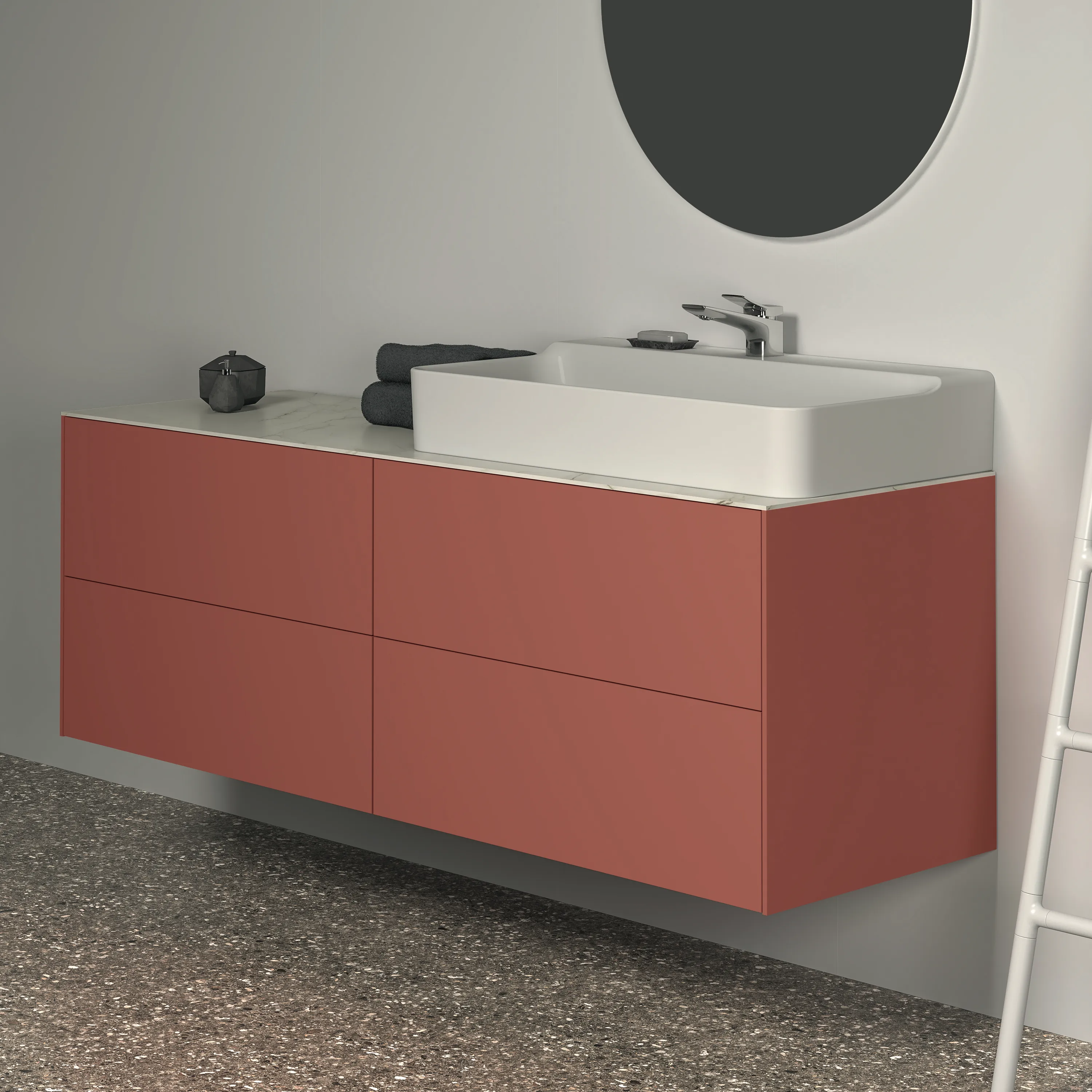 Ideal Standard Waschtischunterschrank Conca, 4 Auszüge, Push-Open mit Softclose-Einzug, ohne Platte, 1585x505x540 mm, Sunset
