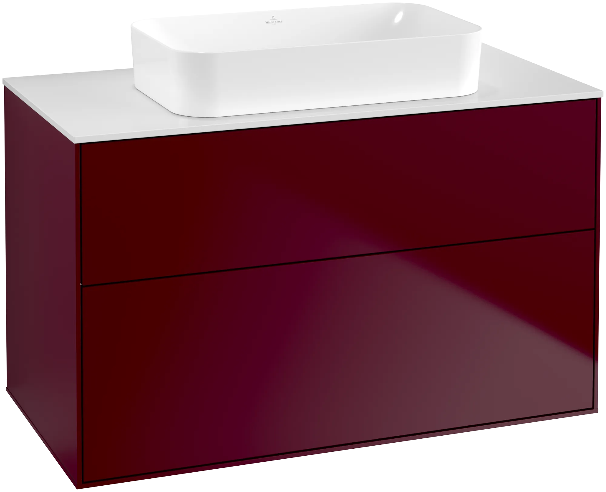 Villeroy & Boch Finion Waschbeckenunterschrank G64, 1000x603x501mm, mit Beleuchtung, 2 Auszüge