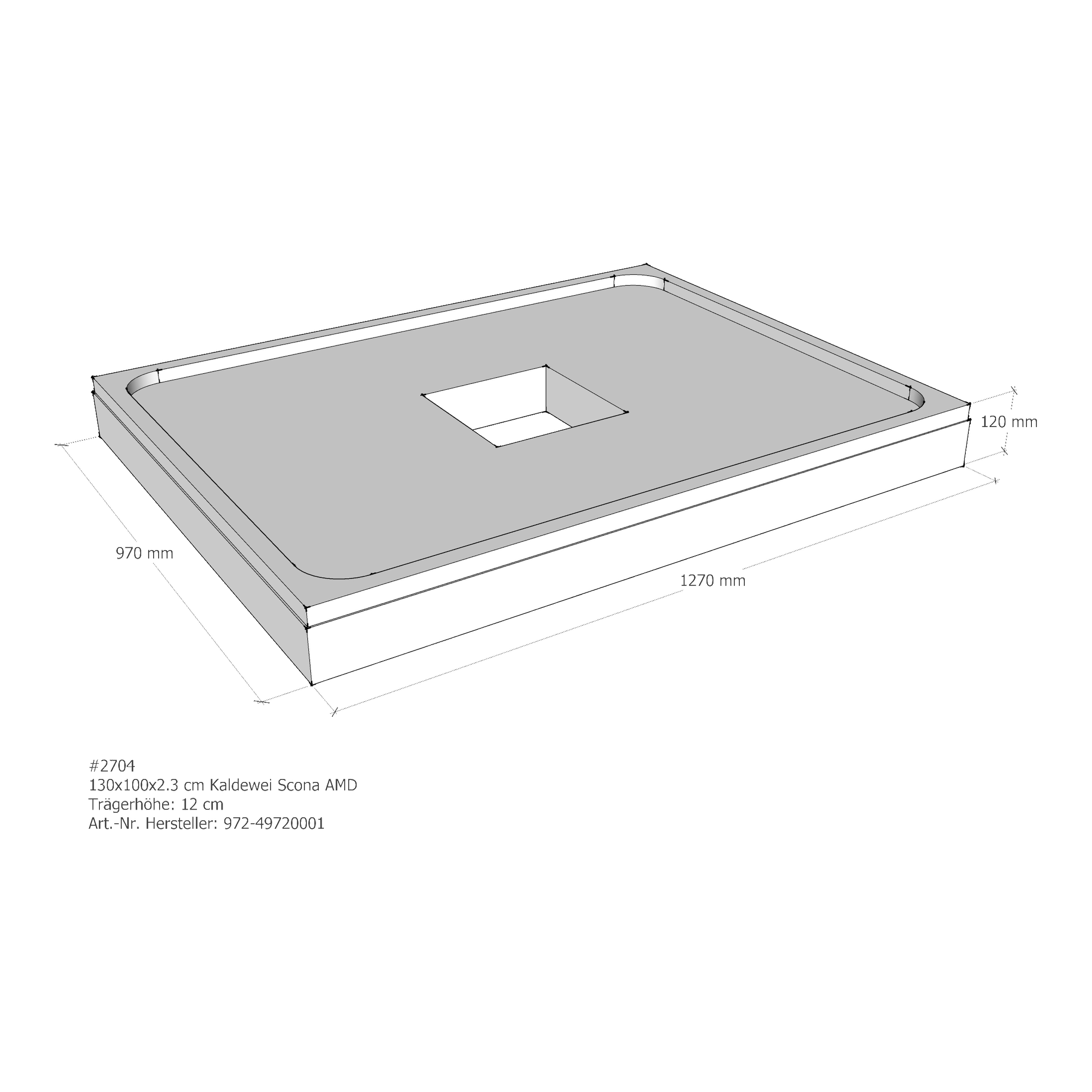 Duschwannenträger für Kaldewei Scona 130 × 100 × 2,3 cm Duschwannenträger für Kaldewei Scona 130 × 100 × 2,3 cm