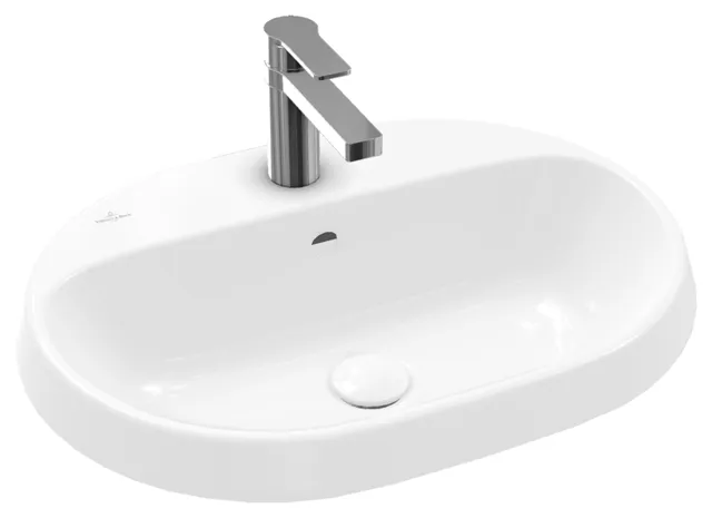 Villeroy & Boch Einbauwaschtisch „Architectura“ mit 1×1 Hahnlochbohrung, 600 × 450 × 170 mm, mit Hahnlochbohrung, Hahnlochposition mittig in Weiß Alpin Villeroy & Boch Einbauwaschtisch „Architectura“ mit 1×1 Hahnlochbohrung, 600 × 450 × 170 mm, mit Hahnlochbohrung, Hahnlochposition mittig in Weiß Alpin