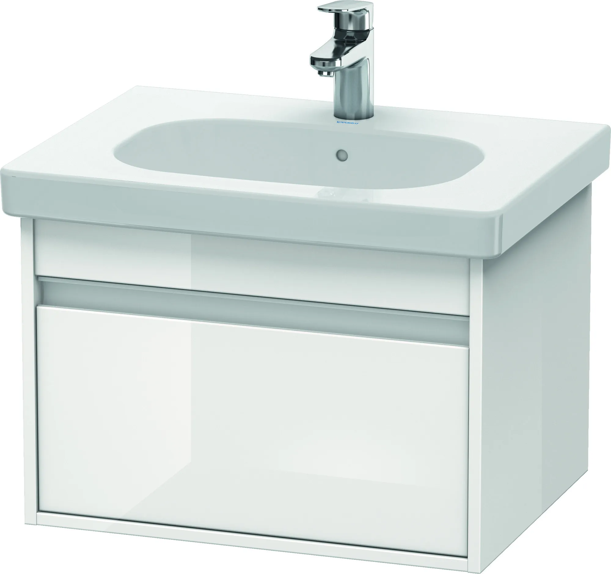 Duravit Waschtischunterschrank wandhängend „Ketho“ 60 × 41 × 45,5 cm Weiß Hochglanz